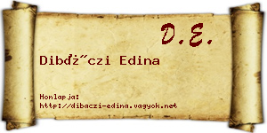Dibáczi Edina névjegykártya